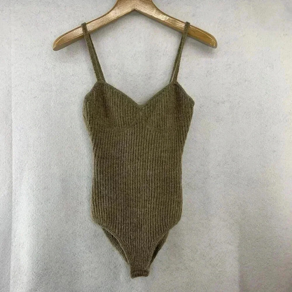 ZARA Women’s M Brown Limited Edition Wool Blend Bodysuit‎ NWT Bloggers Favorite - Picture 4 of 9